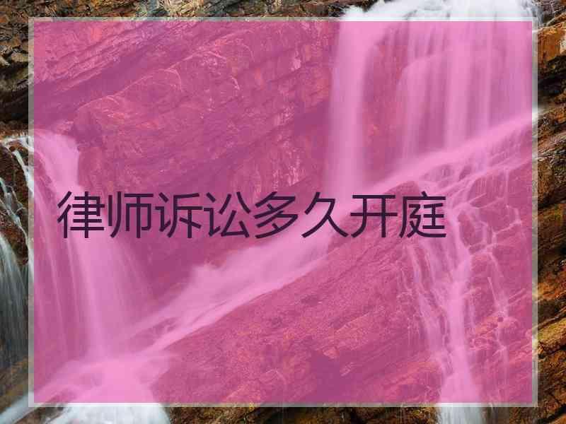 律师诉讼多久开庭