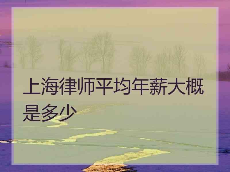 上海律师平均年薪大概是多少