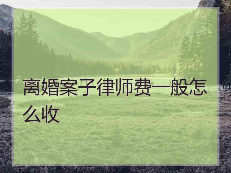 离婚案子律师费一般怎么收