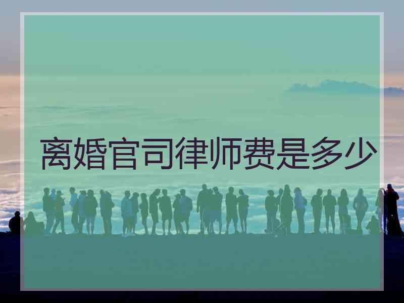 离婚官司律师费是多少