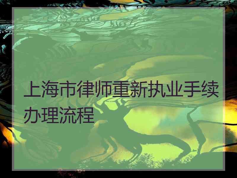 上海市律师重新执业手续办理流程