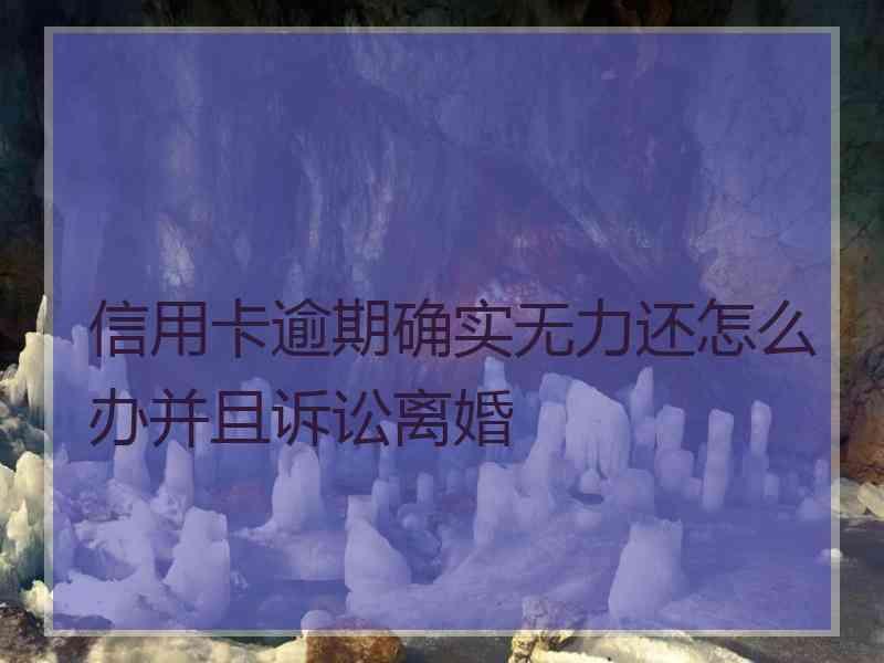 信用卡逾期确实无力还怎么办并且诉讼离婚