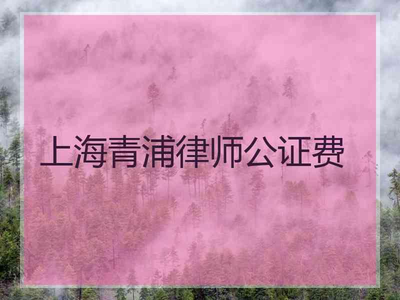 上海青浦律师公证费