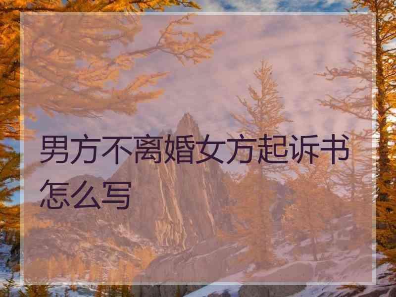 男方不离婚女方起诉书怎么写
