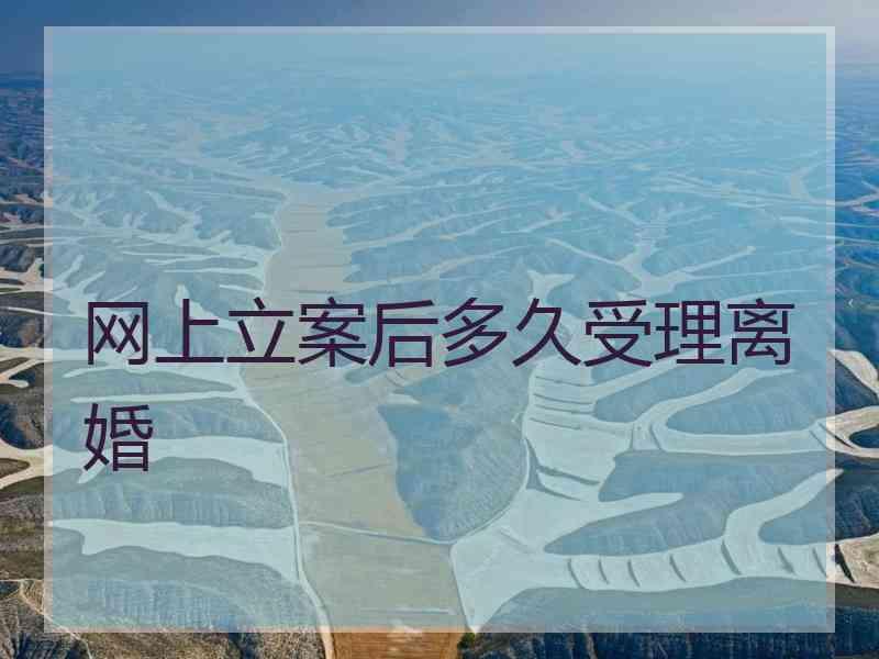 网上立案后多久受理离婚