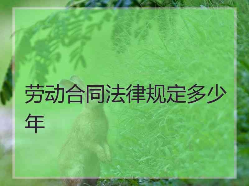 劳动合同法律规定多少年