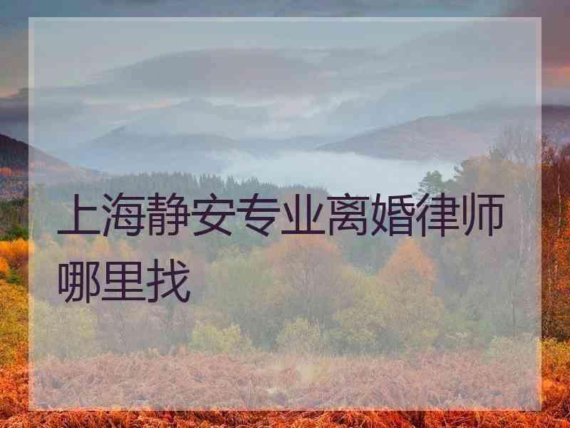 上海静安专业离婚律师哪里找