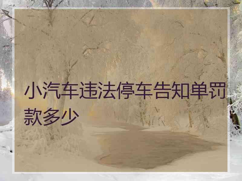 小汽车违法停车告知单罚款多少