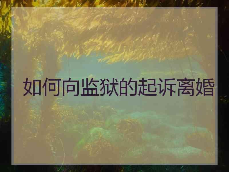 如何向监狱的起诉离婚