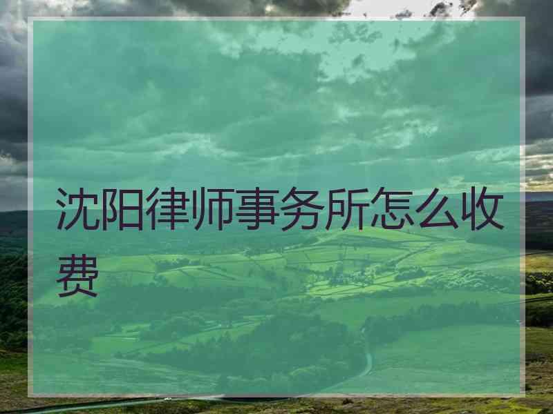 沈阳律师事务所怎么收费