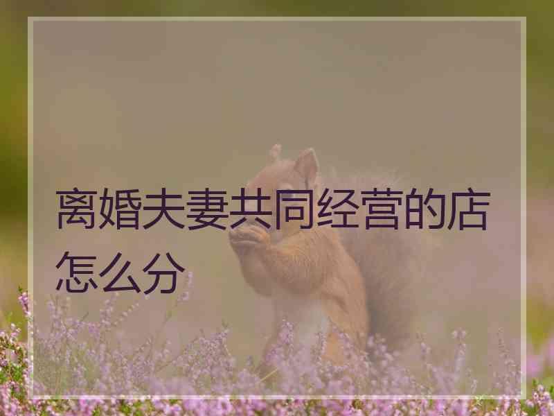 离婚夫妻共同经营的店怎么分