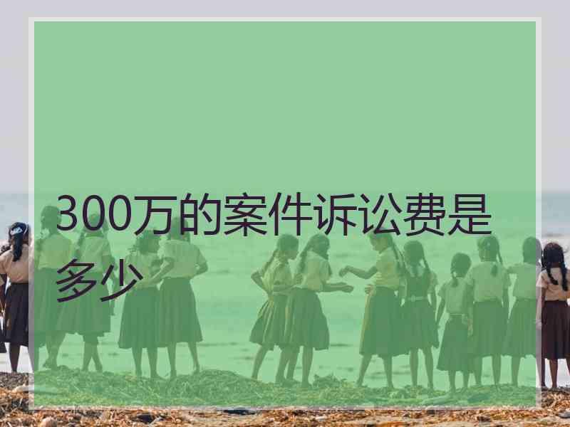 300万的案件诉讼费是多少