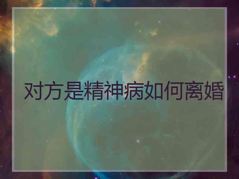 对方是精神病如何离婚