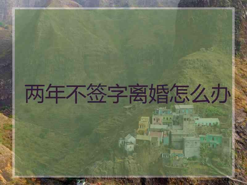 两年不签字离婚怎么办