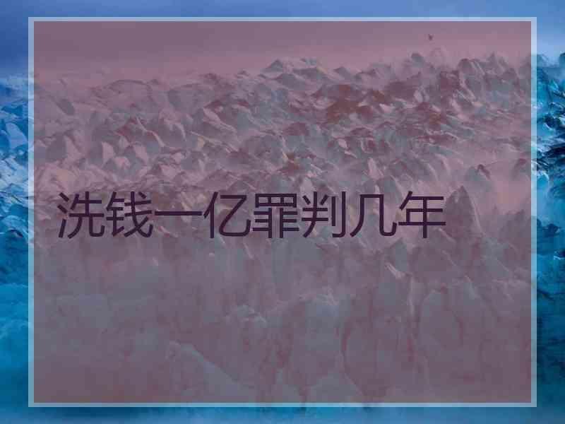 洗钱一亿罪判几年