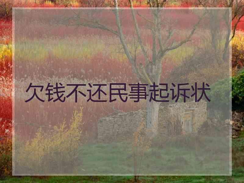 欠钱不还民事起诉状