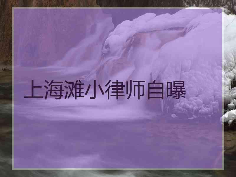 上海滩小律师自曝