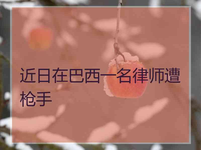 近日在巴西一名律师遭枪手