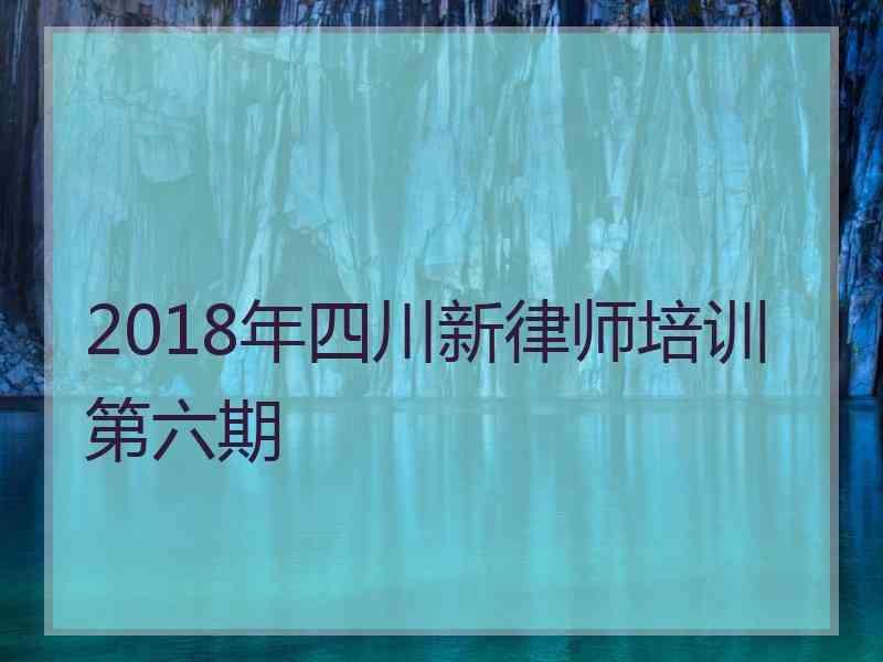 2018年四川新律师培训第六期