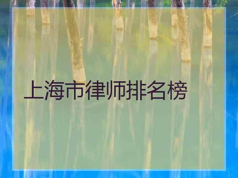 上海市律师排名榜