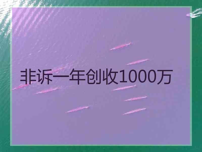 非诉一年创收1000万