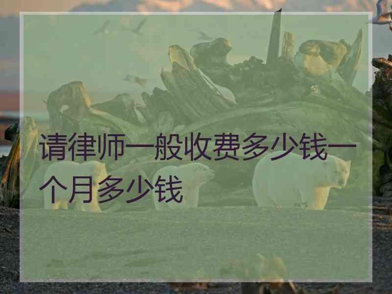 请律师一般收费多少钱一个月多少钱