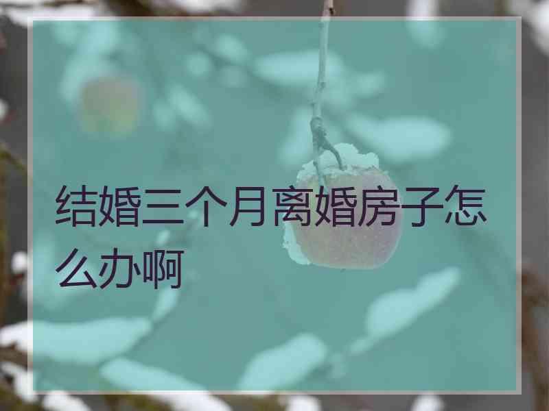 结婚三个月离婚房子怎么办啊