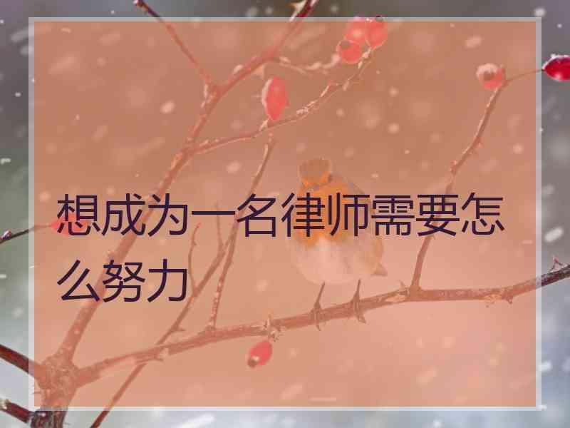 想成为一名律师需要怎么努力