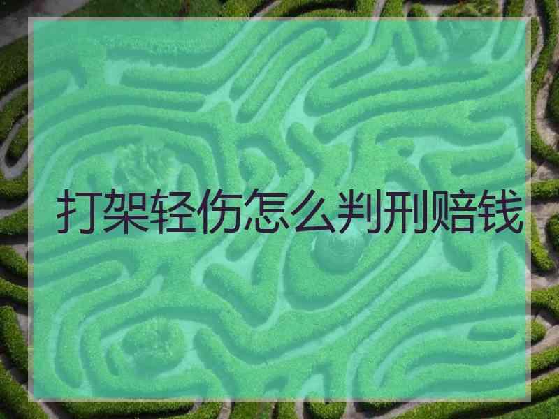 打架轻伤怎么判刑赔钱