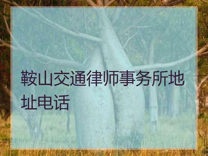 鞍山交通律师事务所地址电话