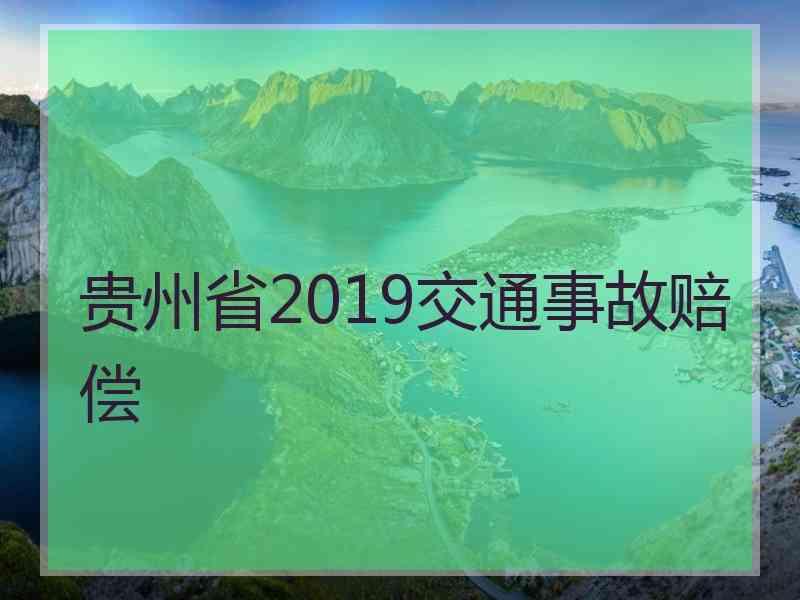 贵州省2019交通事故赔偿