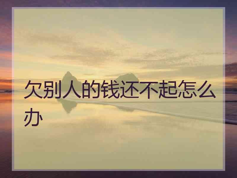 欠别人的钱还不起怎么办
