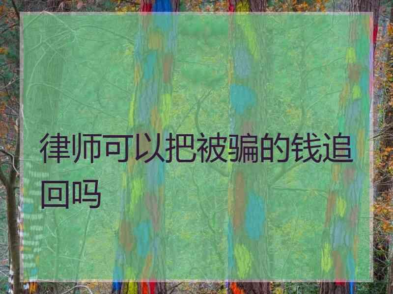 律师可以把被骗的钱追回吗