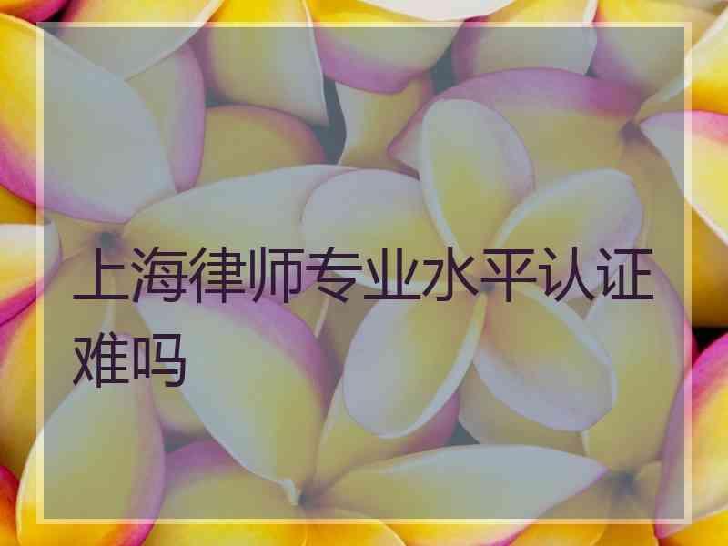 上海律师专业水平认证难吗