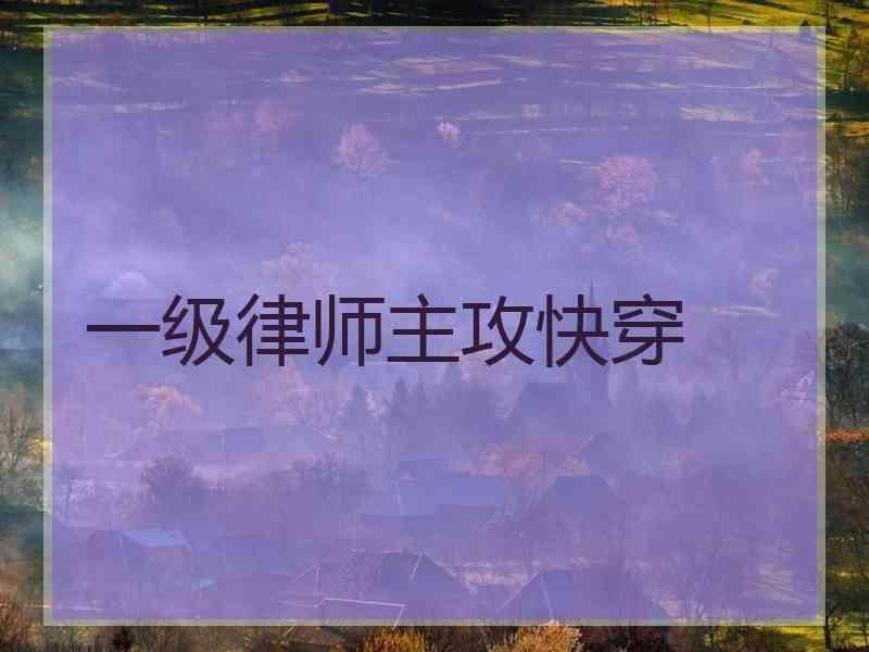 一级律师主攻快穿