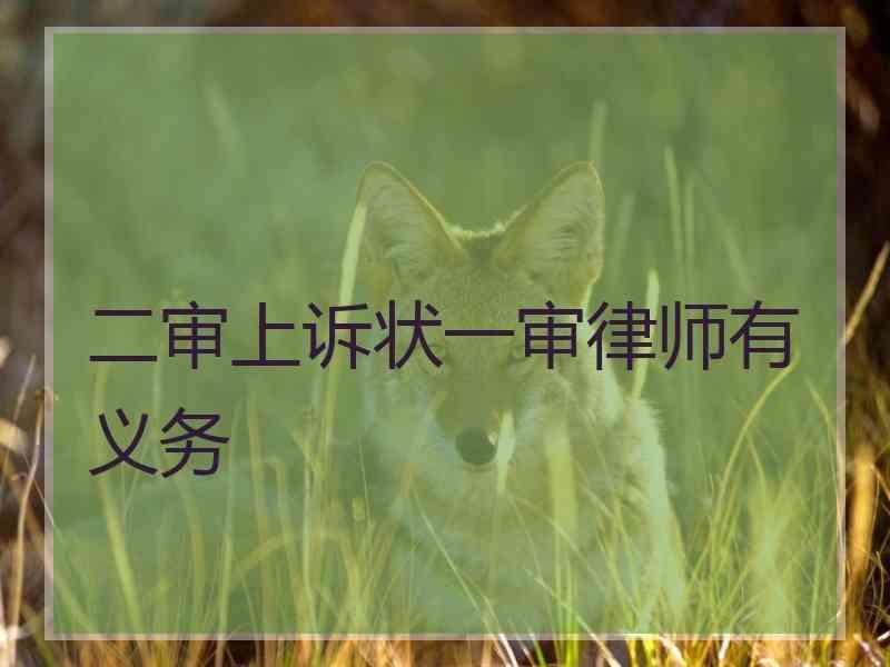 二审上诉状一审律师有义务