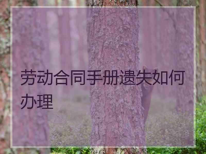 劳动合同手册遗失如何办理
