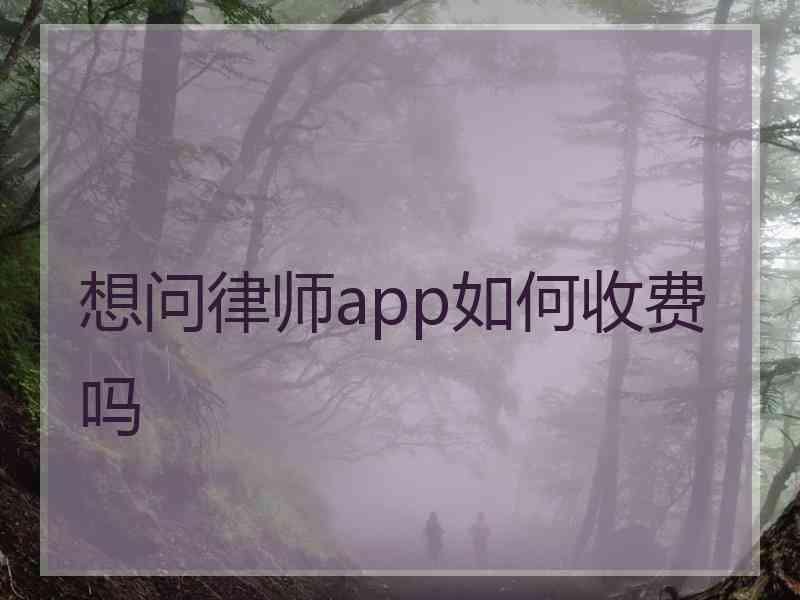 想问律师app如何收费吗