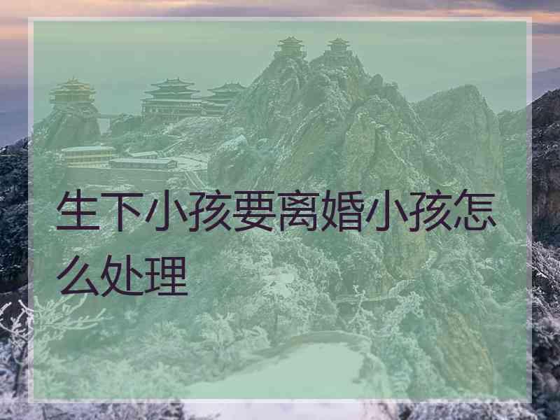 生下小孩要离婚小孩怎么处理