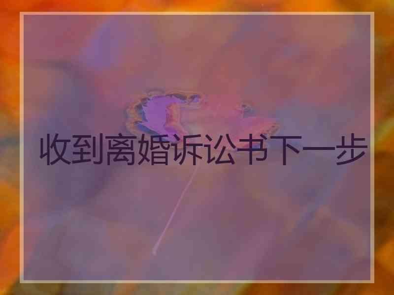 收到离婚诉讼书下一步