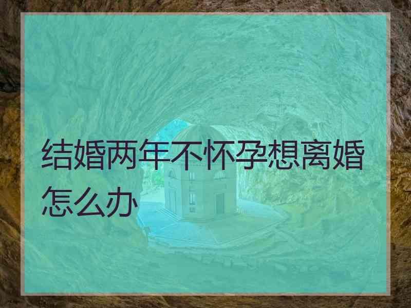 结婚两年不怀孕想离婚怎么办