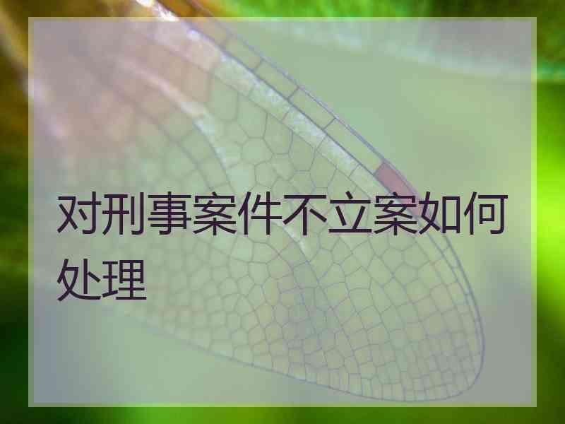 对刑事案件不立案如何处理