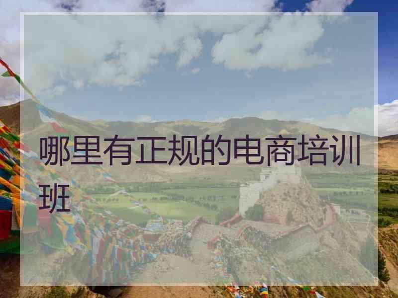 哪里有正规的电商培训班