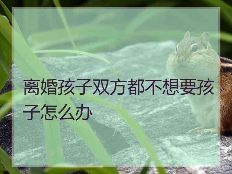 离婚孩子双方都不想要孩子怎么办