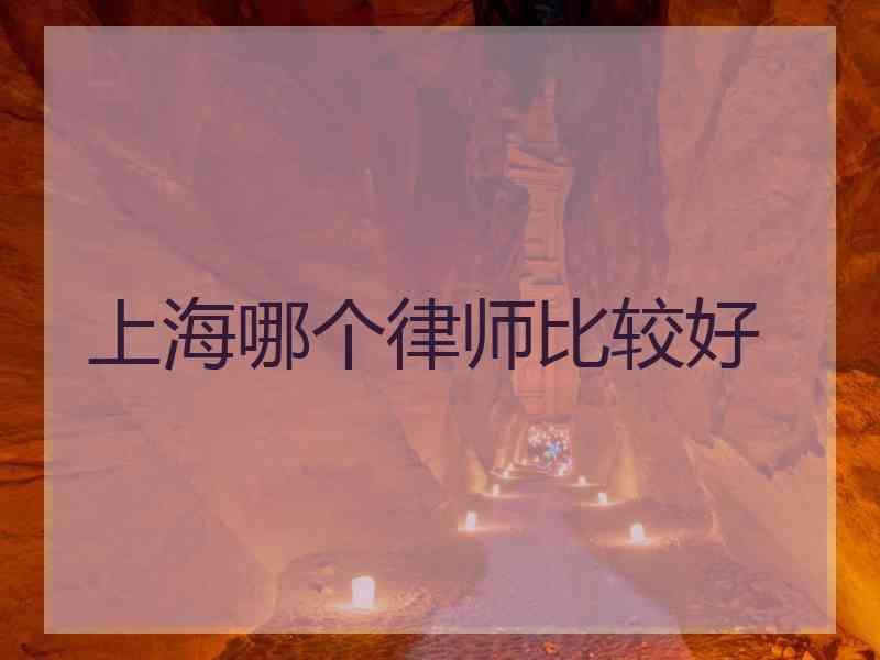 上海哪个律师比较好