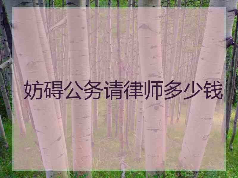 妨碍公务请律师多少钱