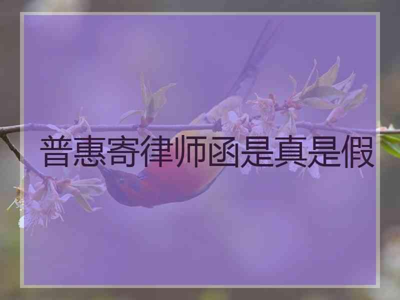 普惠寄律师函是真是假