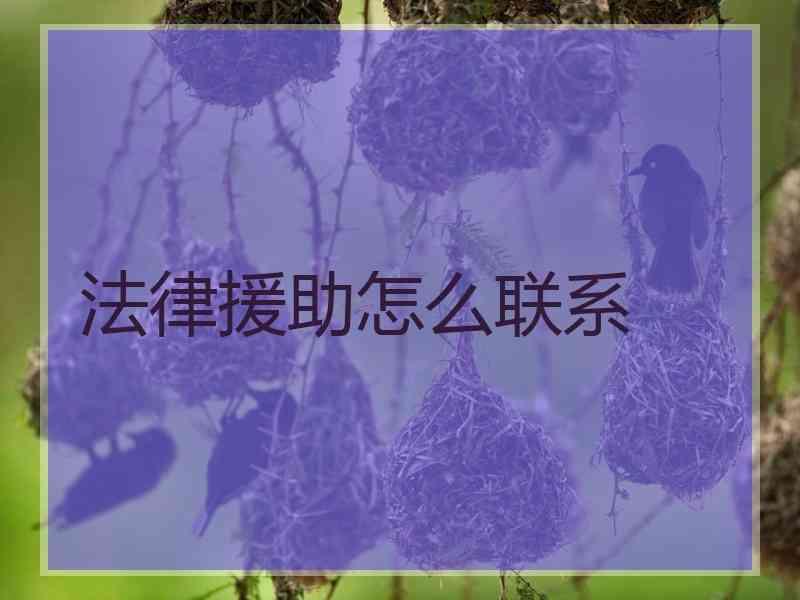 法律援助怎么联系