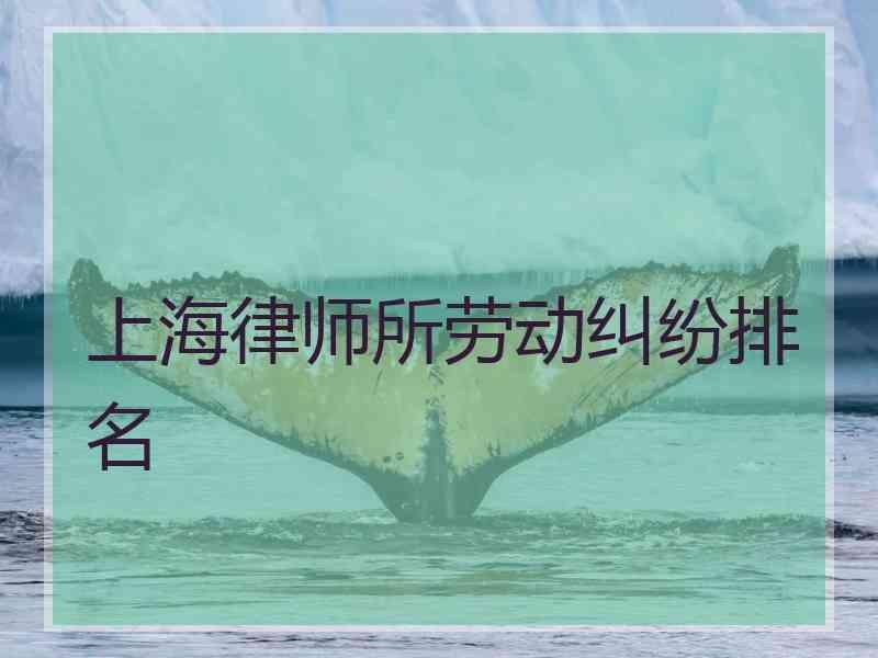 上海律师所劳动纠纷排名