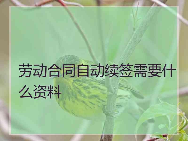 劳动合同自动续签需要什么资料